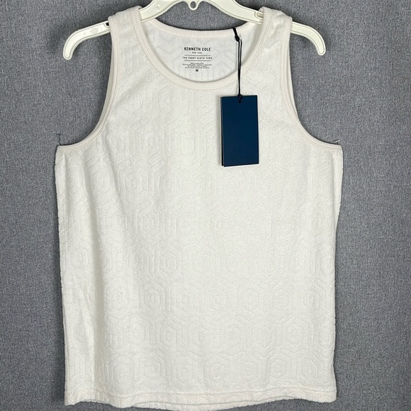 Kenneth Cole The Terry Cloth Tank NWT Men’s Medium White  785 - Picture 1 of 6